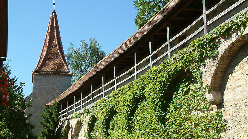 Mittelalterliche Stadtmauer in Rothenburg o.d.T.
