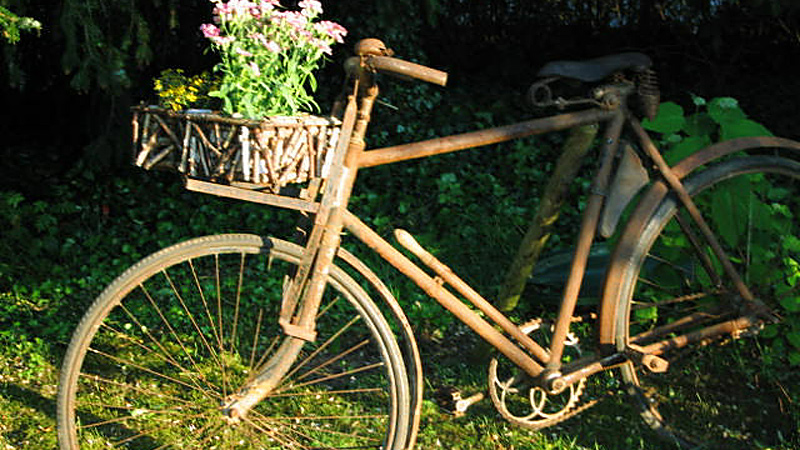 Ferienhaus Hofmann - Oldtimer-Fahrrad - da mußte man sich noch „abstrampeln”